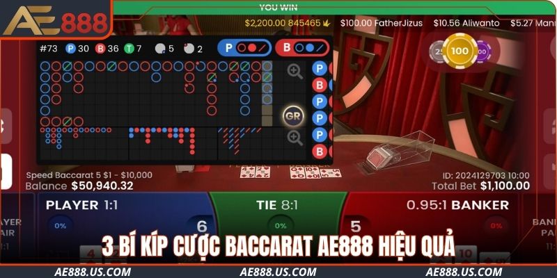 3 bí kíp cược Baccarat AE888 hiệu quả